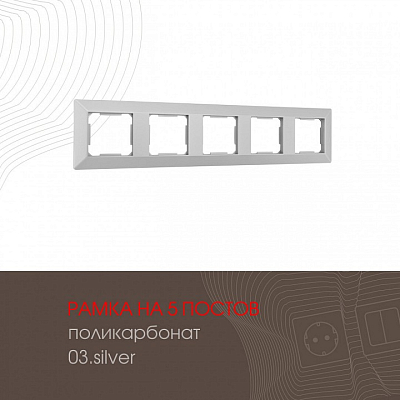 Рамка на 5 постов Arte Milano am-503.03 503.03-5.silver 400_400_2168608