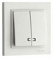 Выключатель двухклавишный с подсветкой Mono Electric Despina 102-010025-103 500_191_2301640