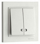 Выключатель двухклавишный с подсветкой Mono Electric Despina 102-252525-103 250_100_Array