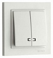 Выключатель двухклавишный с подсветкой Mono Electric Despina 102-252525-103 500_191_2301722