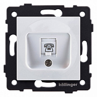 Розетка телефонная RJ-11 со штрокой, без рамки Kollinger  REA-009WH 500_191_3123215