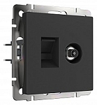 ТВ-розетка и розетка Ethernet RJ-45 без рамки Werkel черный матовый W1181308 250_100_Array