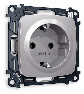 Розетка с заземлением, без рамки Ambrella Volt OMEGA MO506010 400_400_2188221