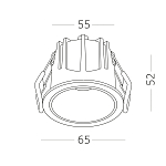 ST757.448.10R Св-к встр. Белый LED 1*10W 4000K 700Lm Ra >90 60° IP20 D65xH52 85-265V Встраиваемые светильники 250_100_2948508