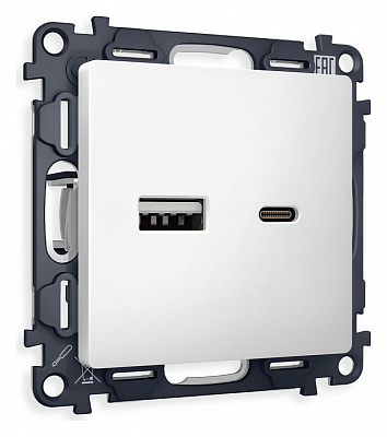 Розетка 2хUSB type A и C без рамки Ambrella Volt ALFA MA131010 400_400_2185740