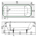Wotte Start 1700х750х458 ванна чугунная (БП-э0001104) 250_100_2418635