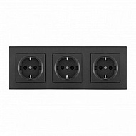 Розетка с заземлением и со шторкой Arte Milano SET06-3 SET06-3-40-1x3 black 500_191_2305974
