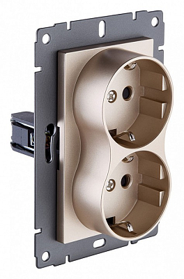 Розетка двойная с заземлением, без рамки Kollinger  REA-032GD 400_400_3123453