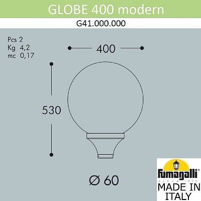 Консольный светильник Fumagalli GLOBE 400 modern G41.B40.000.LYE27 400_400_3099815