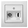 ТВ-розетка и розетка HDMI без рамки LIREGUS EPSILON 28-0351 100_100_2204742