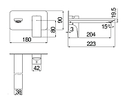 SE124198/1CR SEVEN смеситель для раковины настенный (внешняя часть) 250_100_2416259