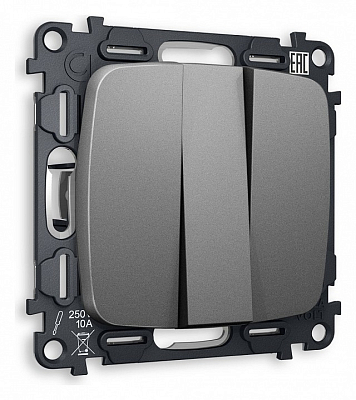 Выключатель трехклавишный без рамки Ambrella Volt OMEGA MO655010 400_400_2188974
