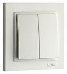 Выключатель проходной двухклавишный без рамки Mono Electric Despina / Larissa 500-001925-102 250_100_Array