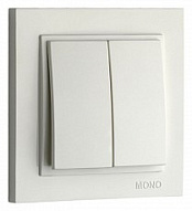 Выключатель проходной двухклавишный без рамки Mono Electric Despina / Larissa 500-001925-102 500_191_2301523