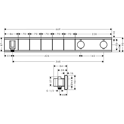 15382000S Set HG RainSelect термостатический смеситель для душа (15382000+15312180) 400_400_1436518