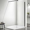 AQ WIW 12020BL Душевая перегородка Walk in с держателем 1200x2000 профиль черный, стекло прозрачное 100_100_2407877