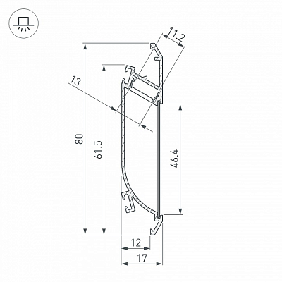 Профиль Arlight K-WALL-2000 ANOD 021716 400_400_2132419