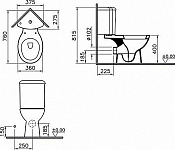 9754B003-7200 Угловой унитаз Arkitekt со стандартным сиденьем VitrA 250_100_2407375