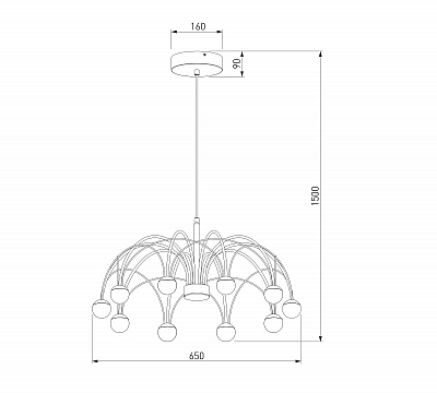Люстра на штанге Eurosvet Ragno 90030/10 LED золото 400_400_1814056