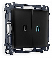 Выключатель двухклавишный с подсветкой без рамки Ambrella Volt ALFA MA804020 500_191_2307067