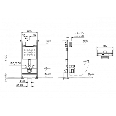 9856B003-7207 Комплект: Integra Square подвесной Безободковый унитаз + тонкое сиденье МЛ/БС+ инсталляция + панель смыва хром глянец 400_400_2407462