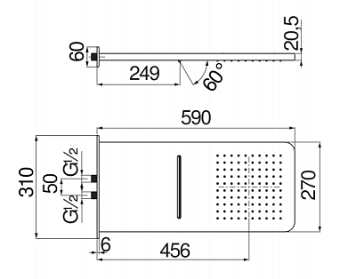 AD139/130CR верхний душ 59*27 см 400_400_2407643