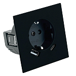 Розетка с заземлением и со шторкой и 2хUSB type A и C, без рамки Stekker Мия 50452 250_100_3073630