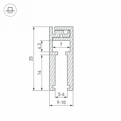 Профиль для стекла Arlight KLUS-GLASS-56-2000 ANOD 019193 400_400_1887181