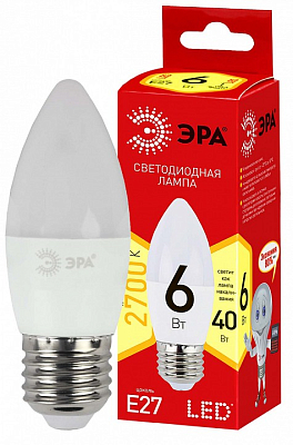 Лампа светодиодная Эра  E27 6Вт 2700K ECO LED B35-6W-827-E27 R 400_400_2842076