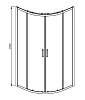 AQ ARI RO 08020BL Душевой уголок 1/4 круга, двери раздвижные 800x800x2000, профиль черный, стекло прозрачное 100_100_2407811