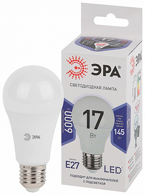 Лампа светодиодная Эра Стандарт E27 17Вт 6000K LED A60-17W-860-E27 400_400_2473932