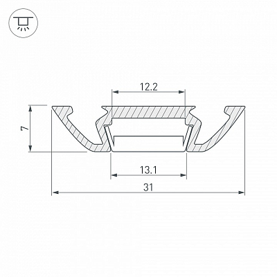 Профиль накладной Arlight PHS-A-2000 ANOD 013215 400_400_1886999