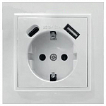Розетка с заземлением и 2хUSB type A и C Stekker Эрна 50076 250_100_2161058