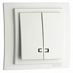 Выключатель двухклавишный с подсветкой без рамки Mono Electric Despina / Larissa 500-000125-103 250_100_Array
