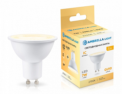 Лампа светодиодная Ambrella Light MR16 GU10 7Вт 2700K 190713 400_400_2030190