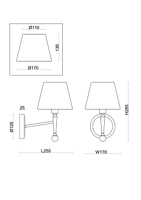 Настенный светильник (бра) Freya FR5190WL-01BS1 400_400_810861