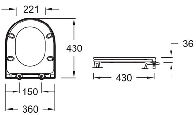 UJAB102-00 RODIN+ Чаша напольного унитаза с креплениями RU 400_400_2418344