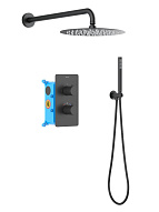 AQ1376MB ЕВРОПА Set 3 в 1 душевой комплект 2 режима, матовый черный 500_191_3225168