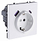 Розетка с заземлением и со шторкой и 2хUSB type A и C, без рамки Kollinger Eclipse EC-016WH