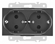 Розетка двойная с заземлением, без рамки Arte Milano am-203 203.40-2.black 250_100_Array