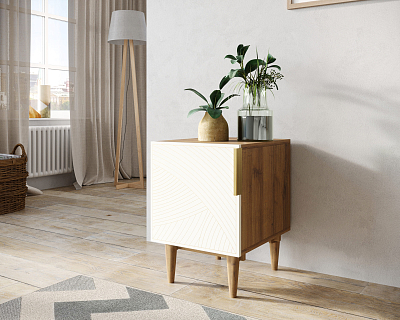 Тумбочка с дверкой "Line" LN08/GR1/beige 400_400_1929834