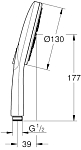 26574000 Rainshower SmartActive Ручной душ 130 III, расход 9,5 л/мин, хром 250_100_1438650