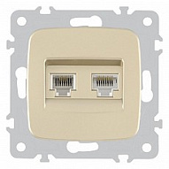 Розетка двойная RJ-11 и Ethernet RJ-45, без рамки Arte Milano am-205 205.44-1.shampan 500_191_2302624