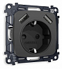 Розетка с заземлением и 2хUSB type A, без рамки Ambrella Volt OMEGA MO909010 100_100_2307463