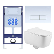 SET AQUATEK ЛУГАНО-013 4в1 (рама AQUATEK Standard INS-0000012+ кркпеж KKI-0000002+клавиша KDI-0000013+унитаз ЛУГАНО AQ2002-00 с тонким сиденьем soft-c 500_191_3226871