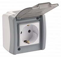Розетка влагозащищенная с заземлением и крышкой Mono Electric Octans IP54 154-020007-117 500_191_2301852