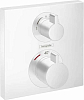 15714700S Set HG Ecostat Square термостатический смеситель для душа (15714700+01800180), матовый белый 100_100_1436588
