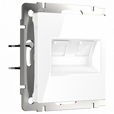 Розетка двойная Ethernet RJ-45 без рамки Werkel белый W1181101 400_400_1881893