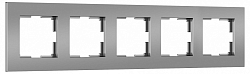 Рамка на 5 постов Werkel Slab серебро софт W0052965 250_100_2131228