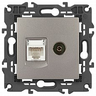 ТВ-розетка и розетка Ethernet RJ-45 без рамки Эра Эра Elegance 14-3110-16 500_191_2402336